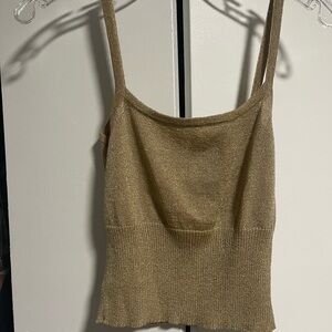 Cynthia Rowley Gold Shimmer Crop Top